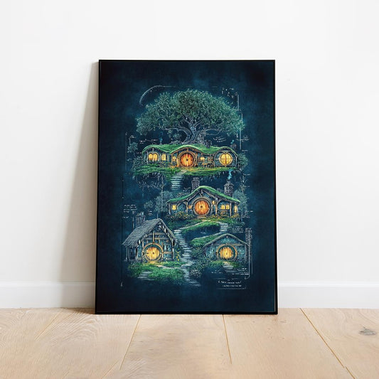 Lord of the Rings Poster: Japanese Art Style, Tolkien Wall Art