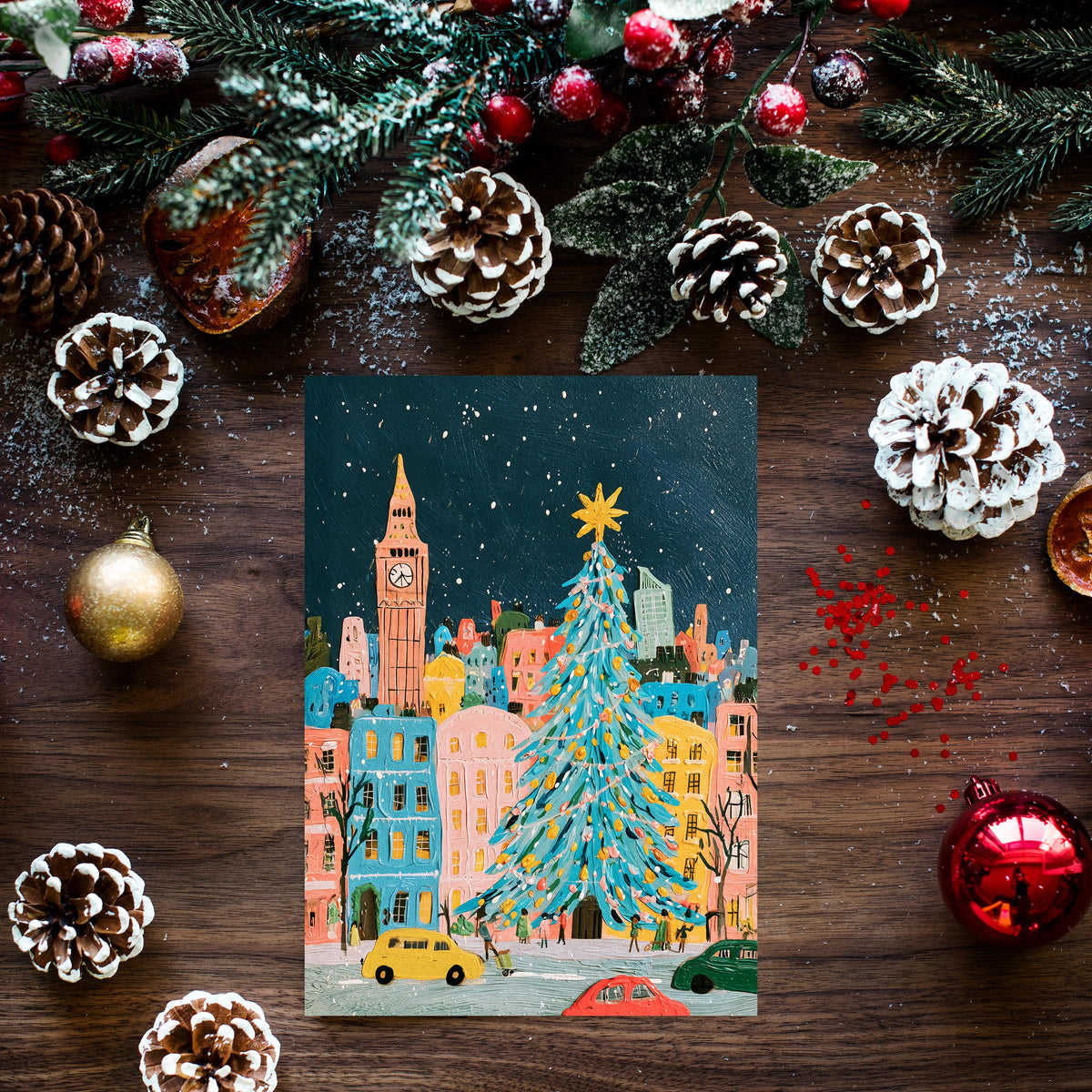 London Christmas Card, London Christmas Greeting, London Winter Card, Big Ben Christmas Card, UK Christmas Gift, London Holiday Card