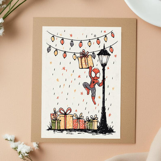 Spider-Man Christmas Greeting Card, Avengers Xmas Card