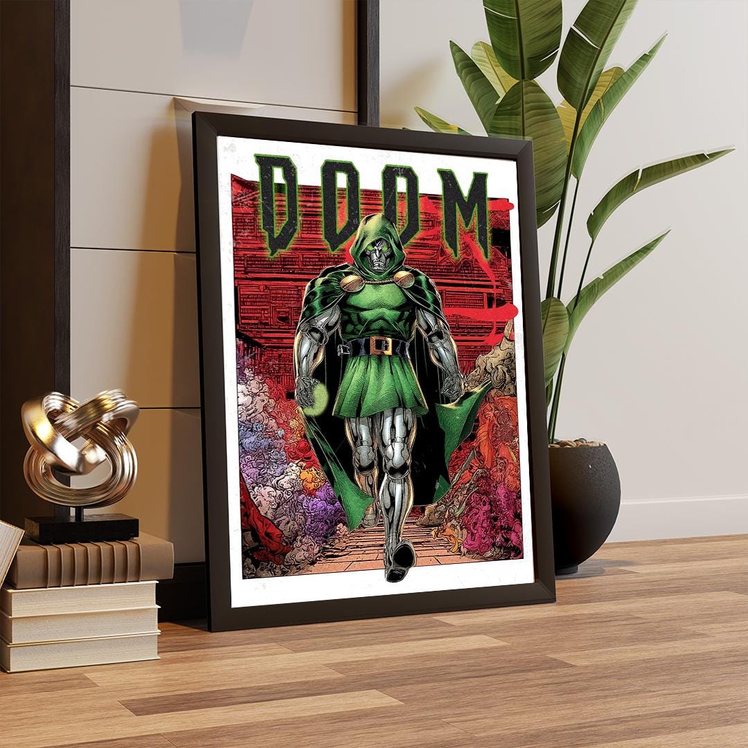 Doctor Doom Poster – Marvel Villain Wall Art, Comic Book Decor, Supervillain Print, Dr Doom Artwork, Gift for Marvel Fans