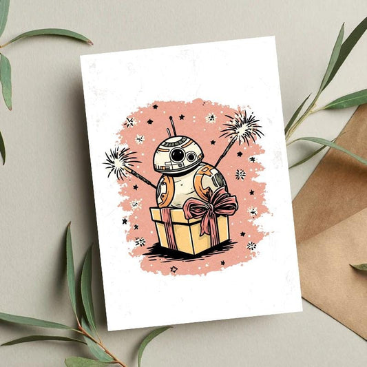BB-8 Birthday Card: Funny Star Wars Droid Art