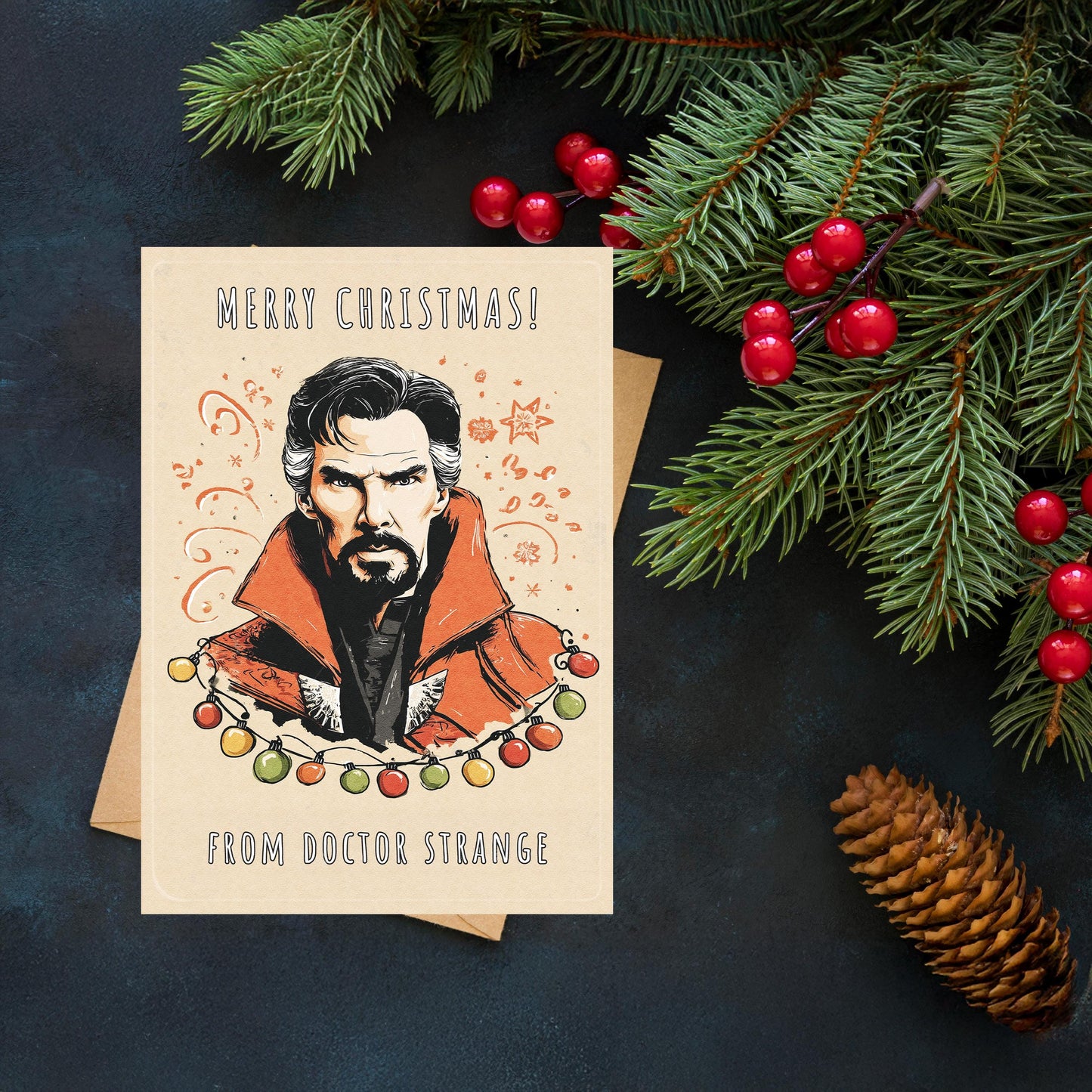 Doctor Strange Christmas Card | Dr Strange Christmas Card • Marvel Gift • Avengers Christmas Card • Funny Christmas Card • Christmas cards