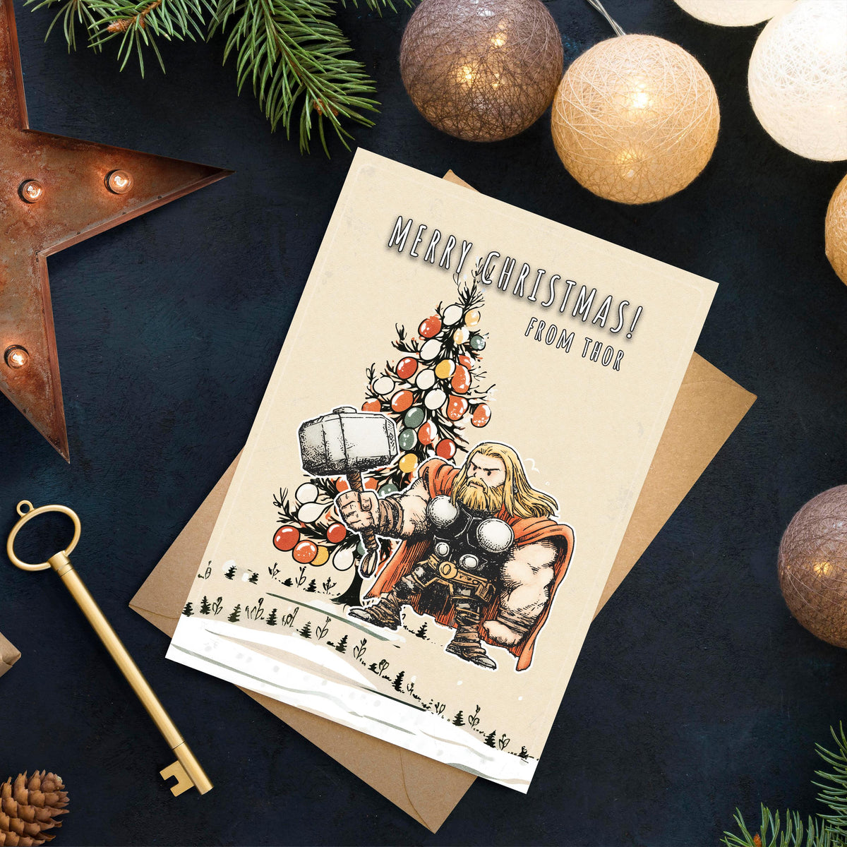 Funny Thor Christmas Card • Avengers Holiday Greeting