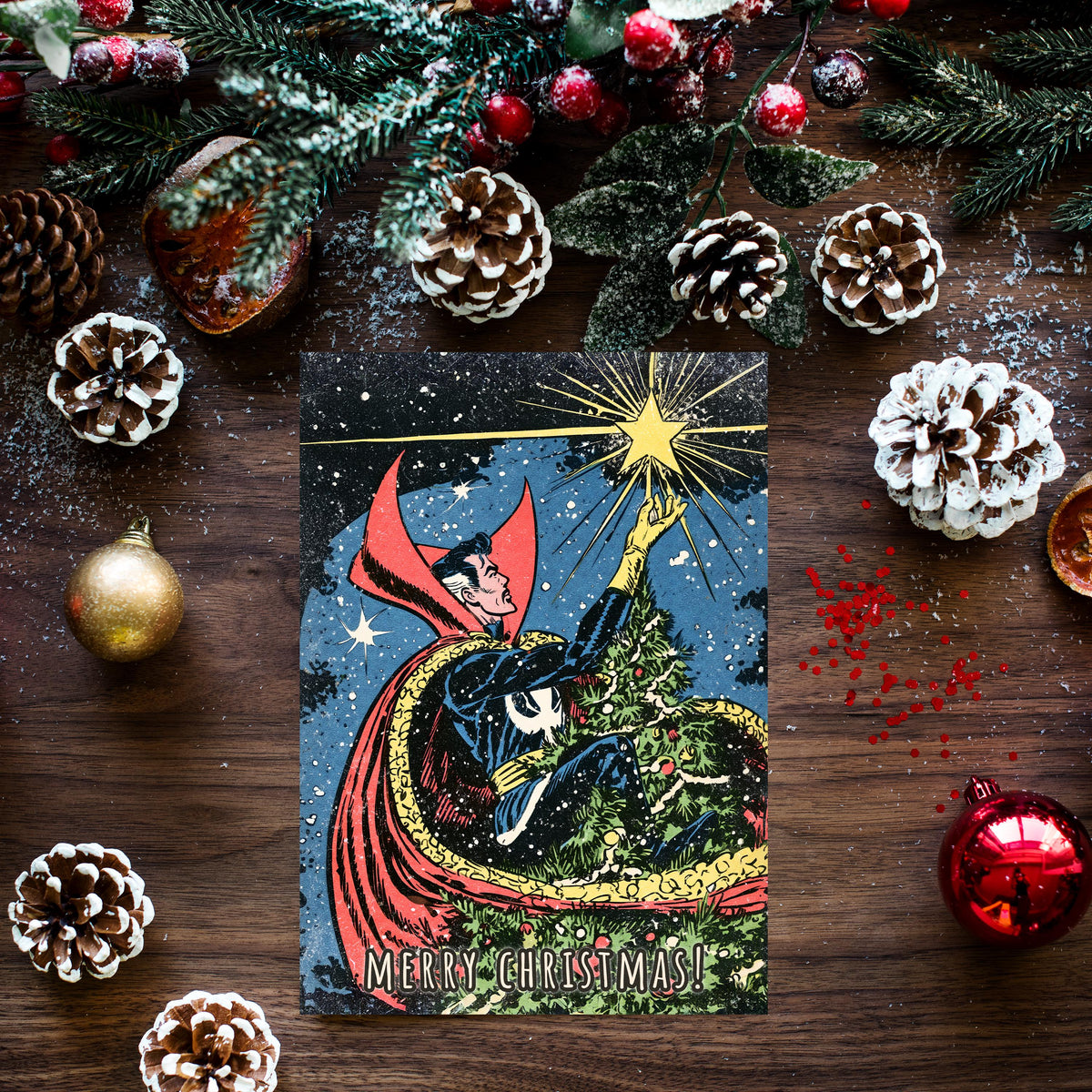 Doctor Strange Christmas Card, Marvel Superhero Xmas Card, Doctor Strange Holiday Card, Comic Book Christmas, Marvel Fan Gift,