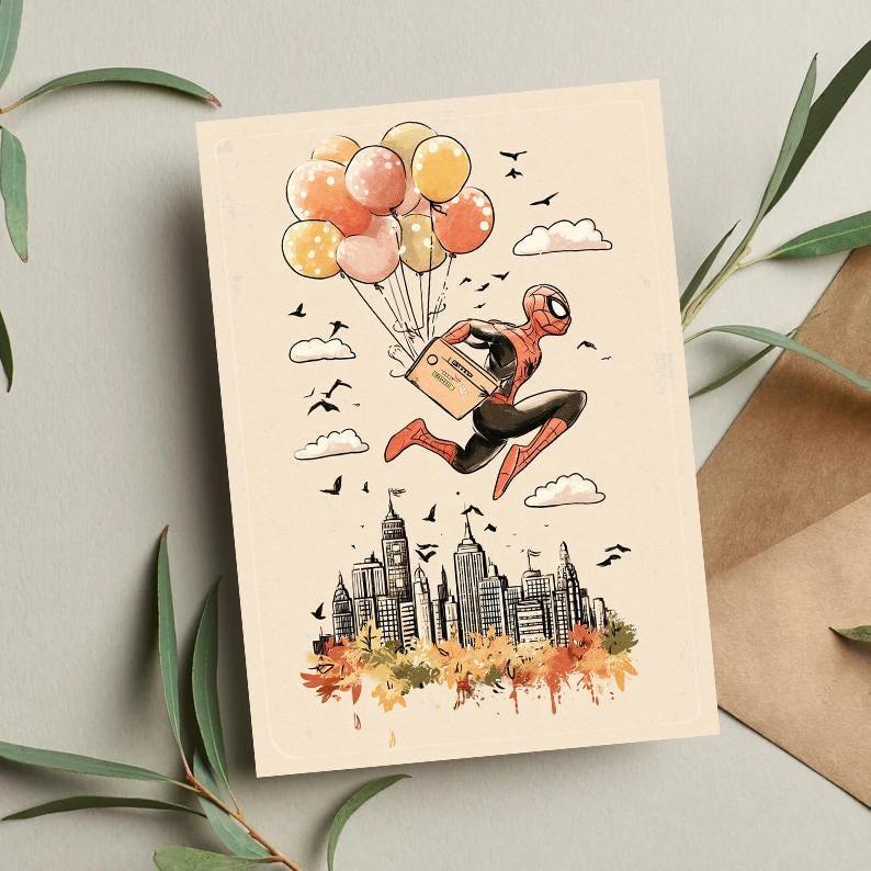 Spider-Man Birthday Card: Funny Superhero Greeting Card