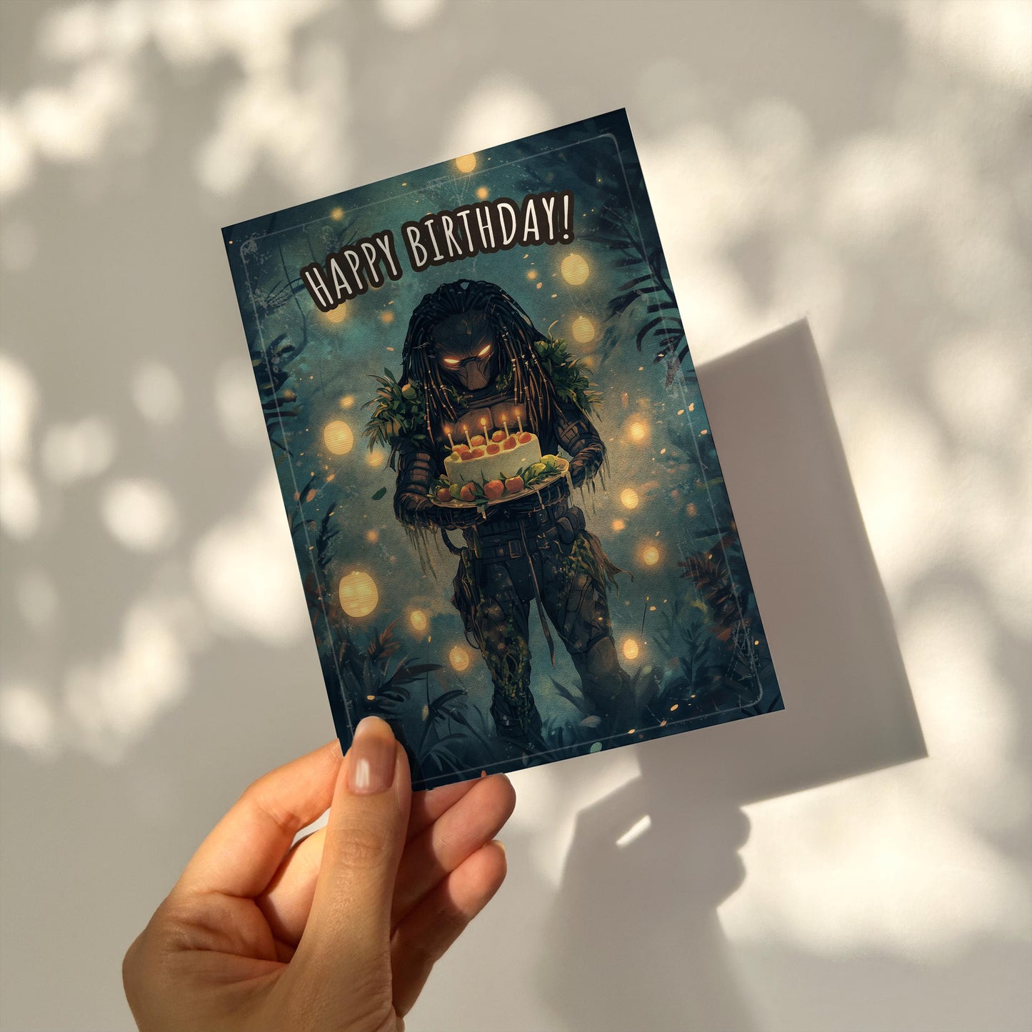 Predator Birthday Card: Funny Sci-Fi 80s Action Movie Card