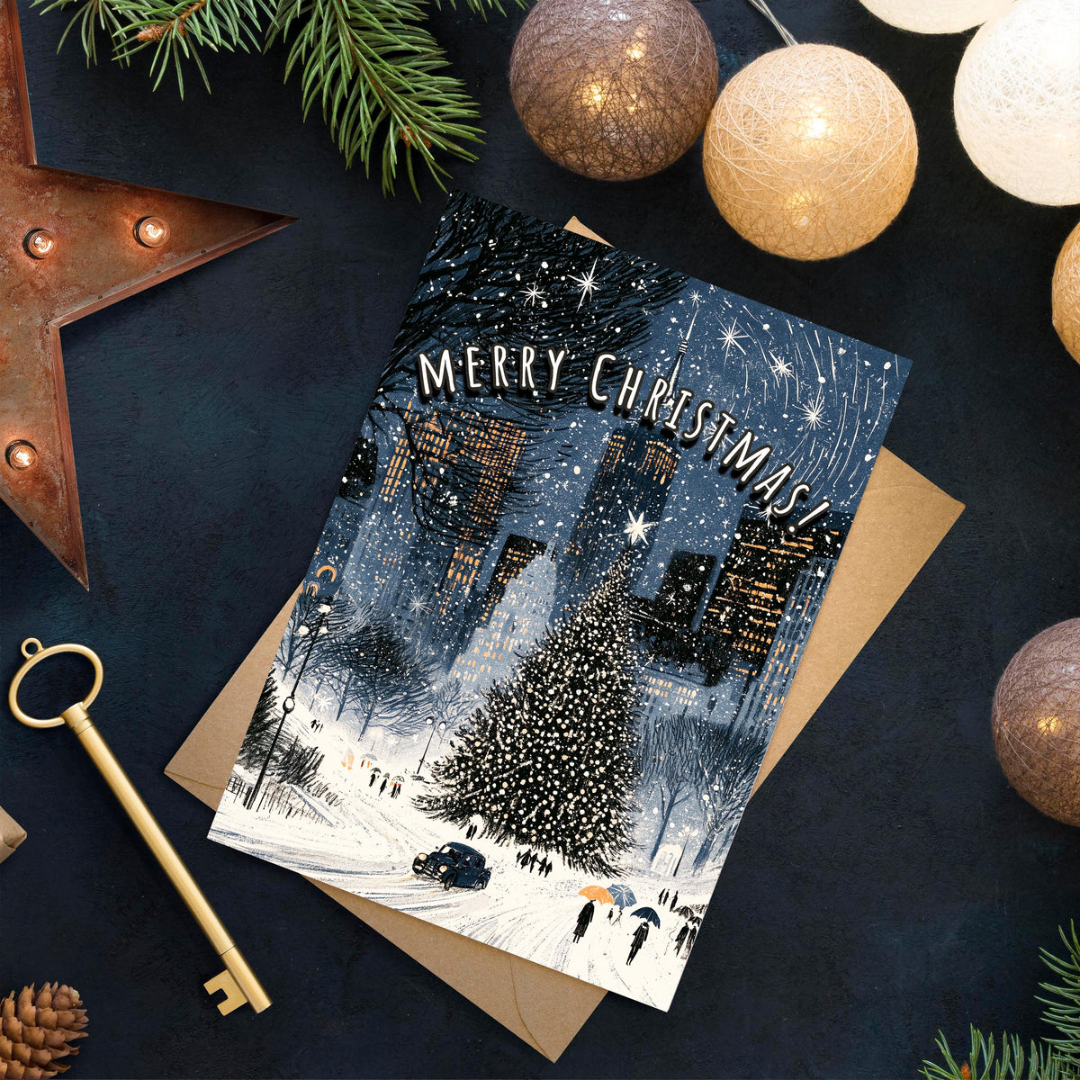 New York Christmas Card, NYC Christmas Card, New York Winter Card, City Christmas Xmas Card, Manhattan Holiday Card, NYC Gift