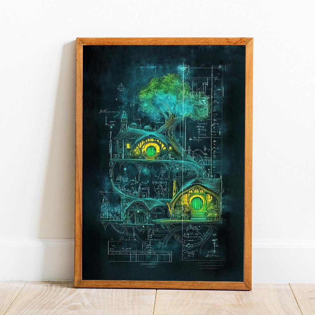 Lord of the Rings Poster: Japanese Art Style, Tolkien Wall Art