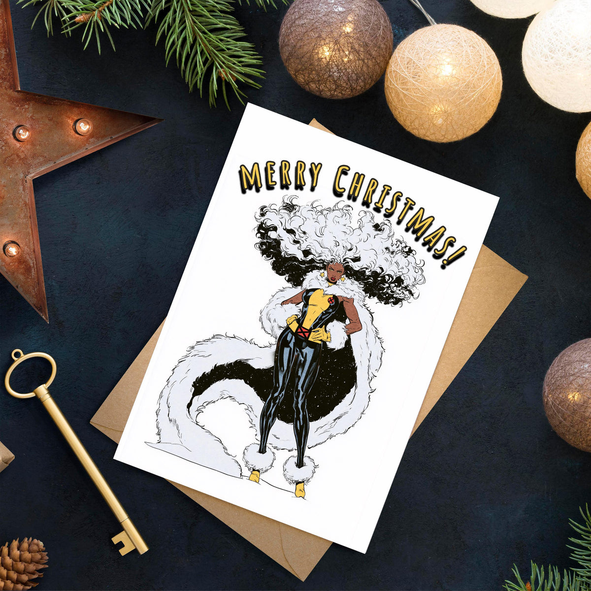 Storm Christmas Card, X-Men Superhero Christmas Card, Marvel Xmas Card, Comic Book Holiday Card, Storm Gift, Mutant Fan Gift, Geek Christmas