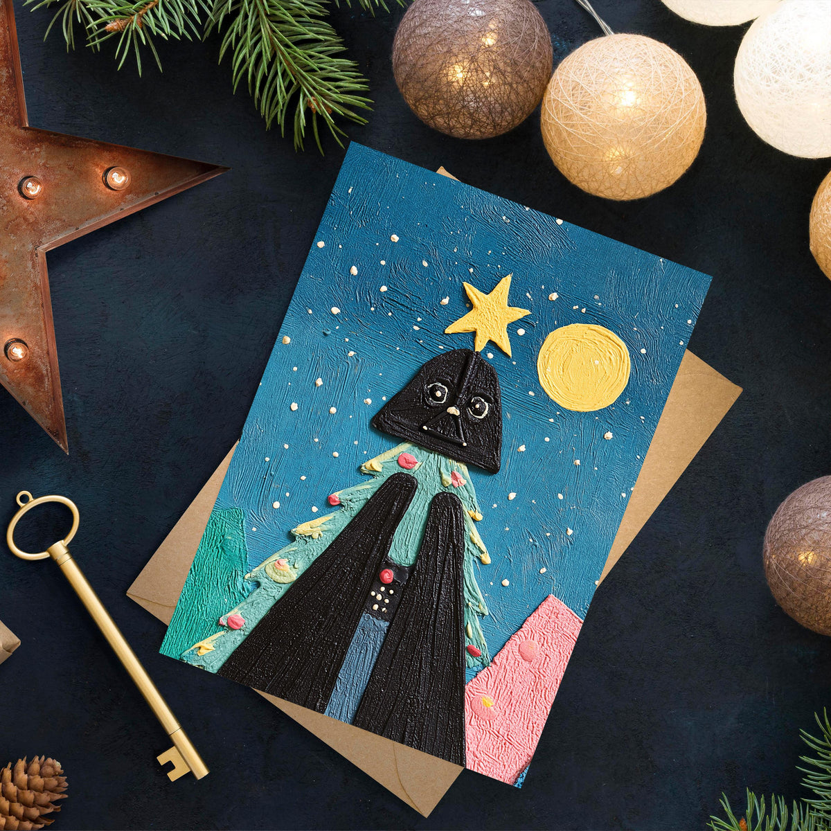 Darth Vader Christmas Card, Star Wars Christmas Card, Funny Christmas Card, Sci Fi Holiday Card, Geeky Christmas Gift, Vader Gift