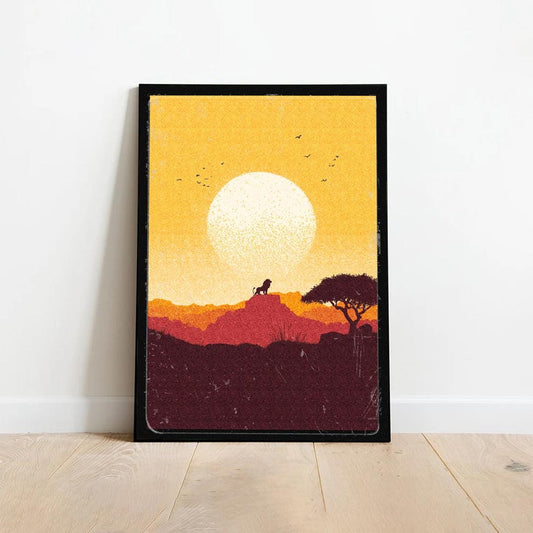 Lion King Poster | Disney Wall Art | Simba, Nala and Pride Rock | Kids Room Decor | Movie & Animation Print | Disney Gift
