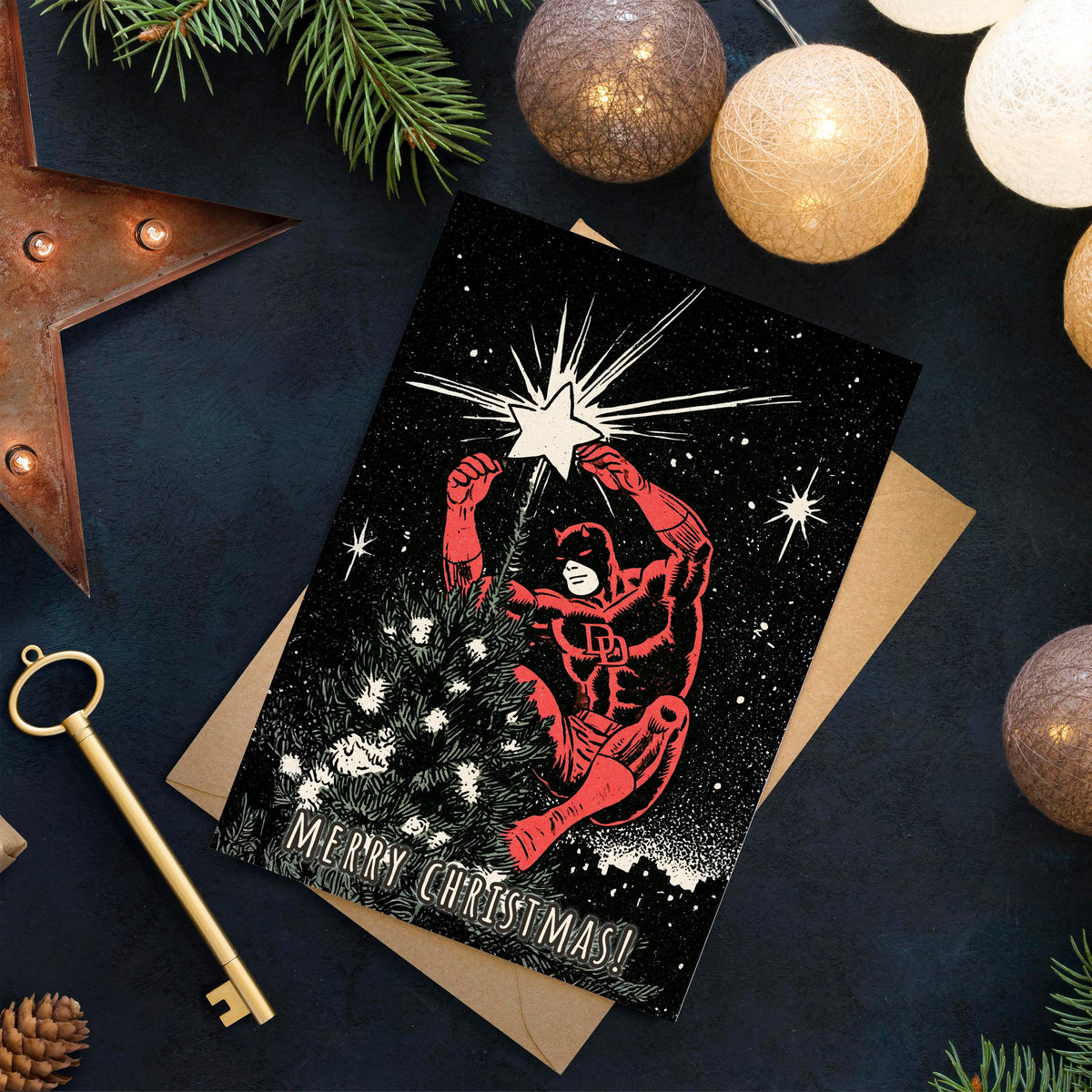 Daredevil Christmas Card, Marvel Christmas Card, Funny Superhero Xmas Card, Comic Book Holiday Card, Daredevil Fan Gift