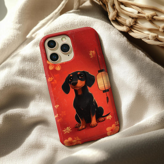 Kawaii Dachshund Anime Phone Case: Flexible Dog Lover Gift