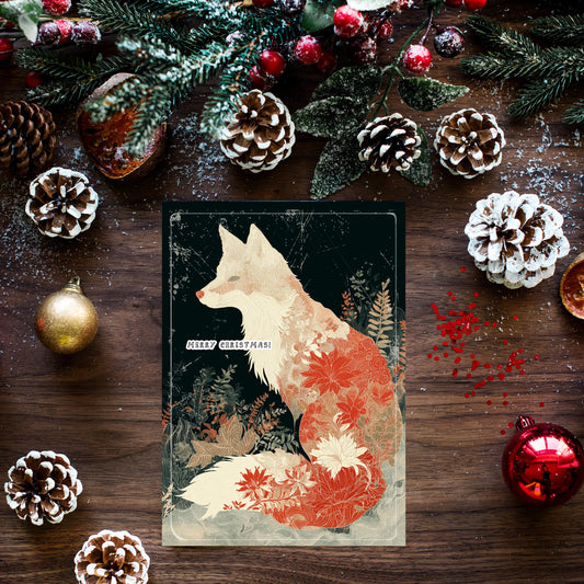 Fox Christmas Card | Japanese Art Holiday Greeting