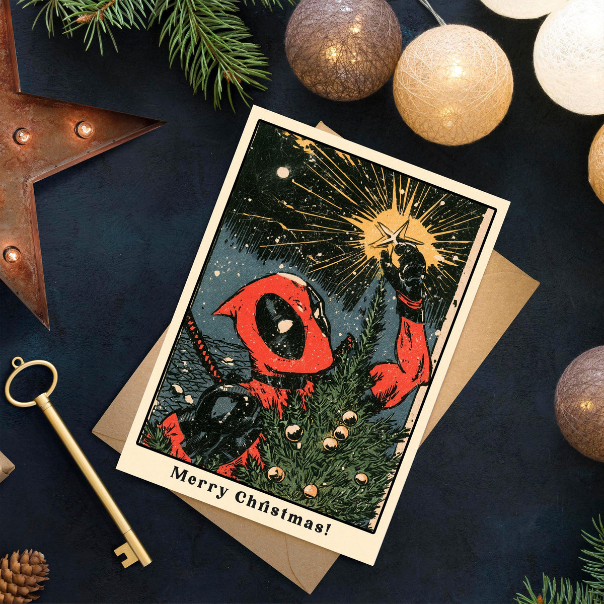 Funny Deadpool Christmas Card, Avengers Inspired