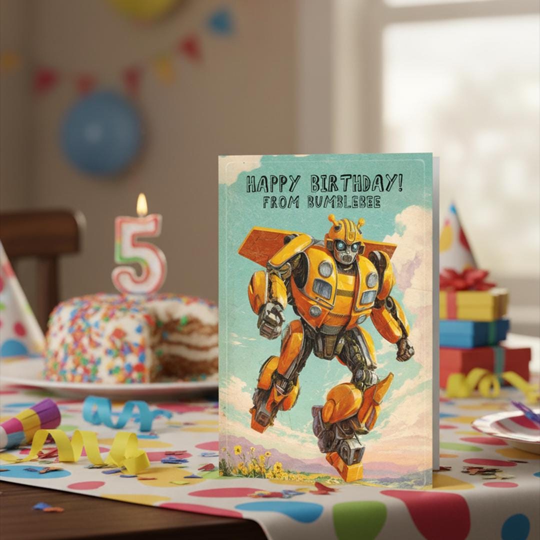 Bumblebee Birthday Card: Funny Transformers Gift