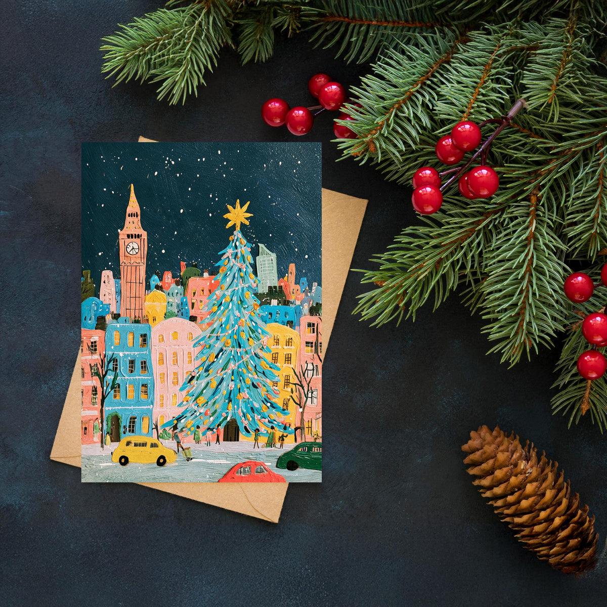 London Christmas Card, London Christmas Greeting, London Winter Card, Big Ben Christmas Card, UK Christmas Gift, London Holiday Card