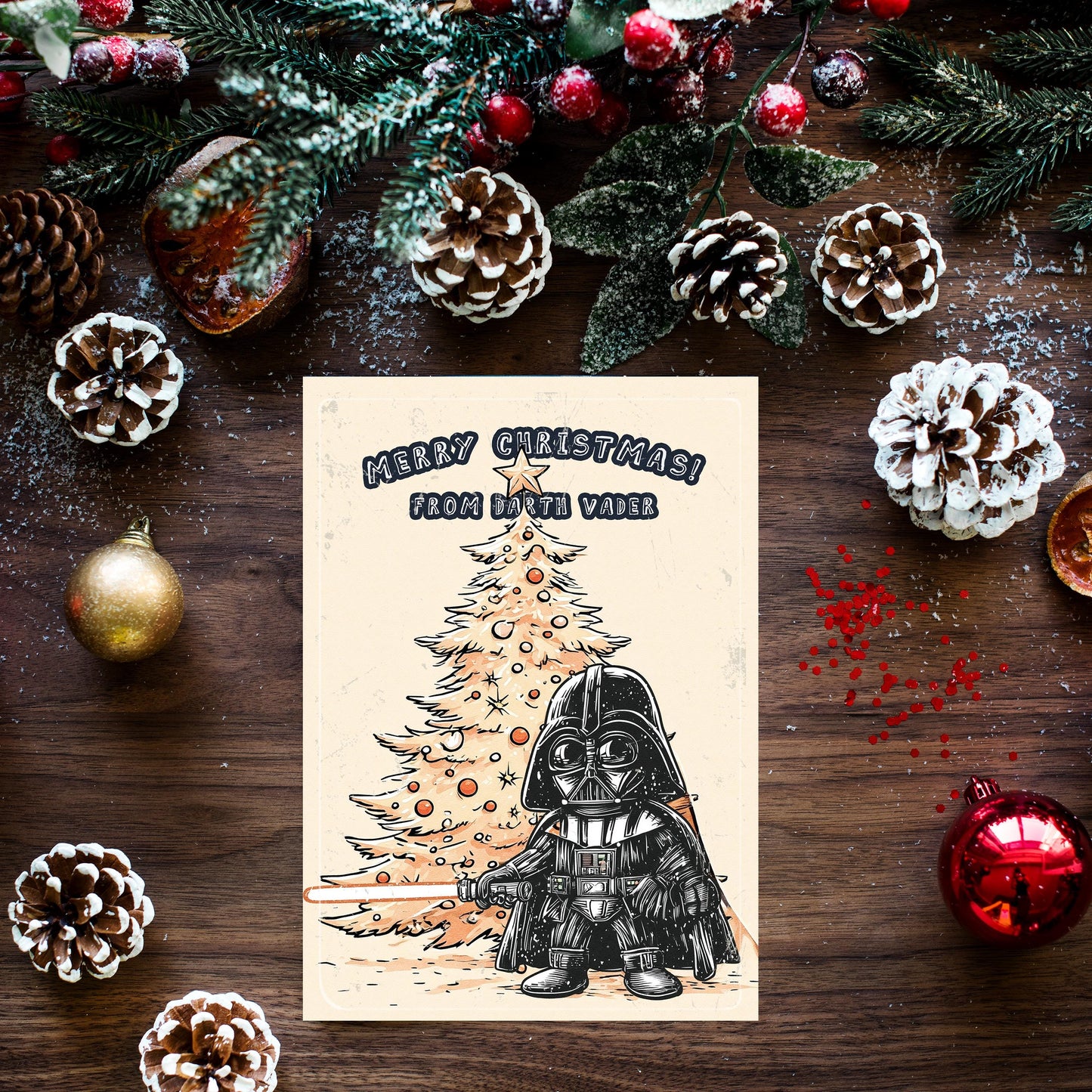 Darth Vader Christmas Card • Star Wars Gift Gift • Star Wars Christmas Card • Baby Yoda • Funny Christmas Card • Christmas cards