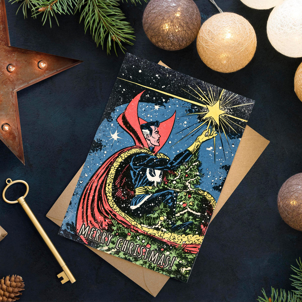 Doctor Strange Christmas Card, Marvel Superhero Xmas Card, Doctor Strange Holiday Card, Comic Book Christmas, Marvel Fan Gift,