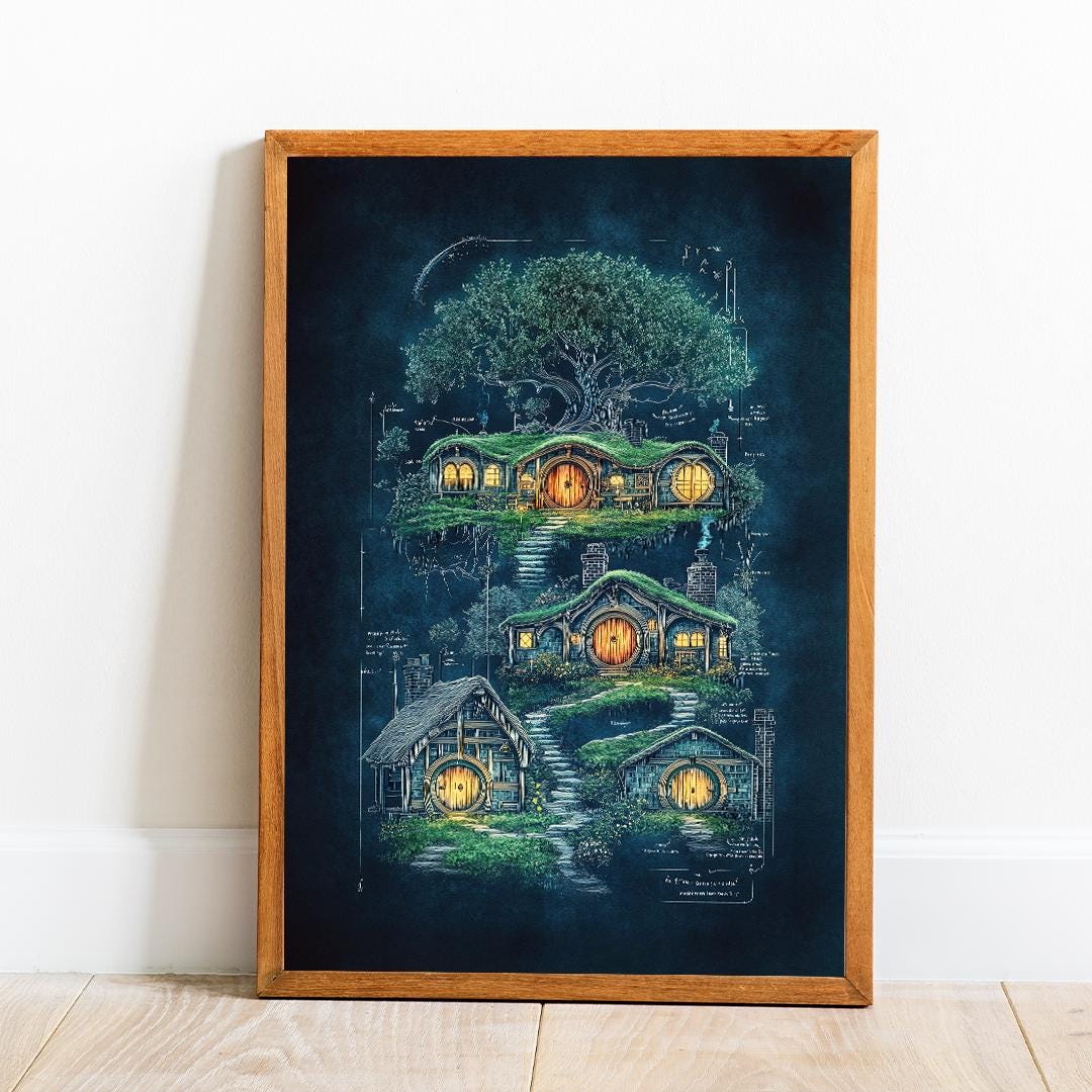 Lord of the Rings Poster: Japanese Art Style, Tolkien Wall Art