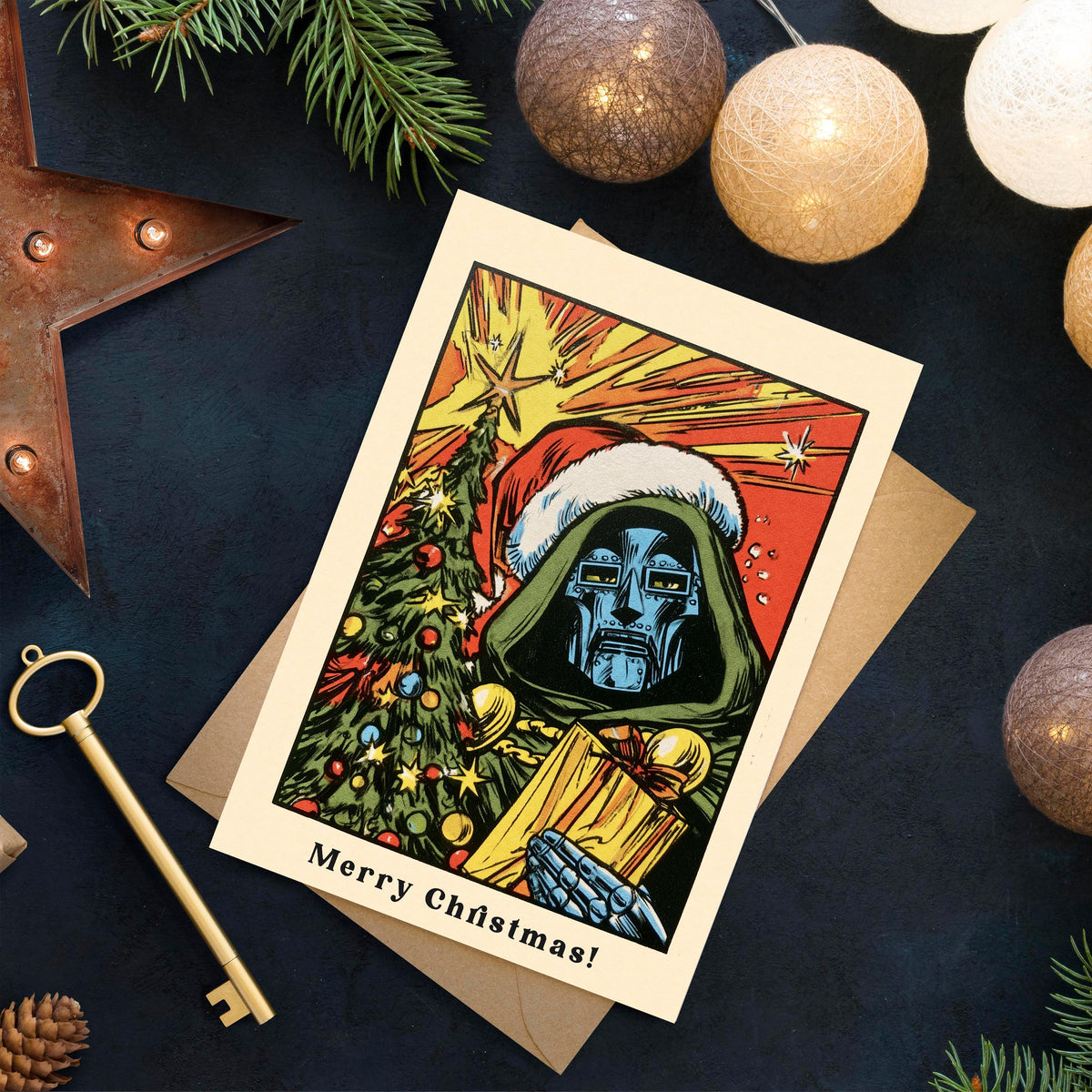 Doom Christmas Card, Funny Marvel Christmas Card, Doctor Doom Xmas Card, Superhero Holiday Card, Comic Book Christmas Gift