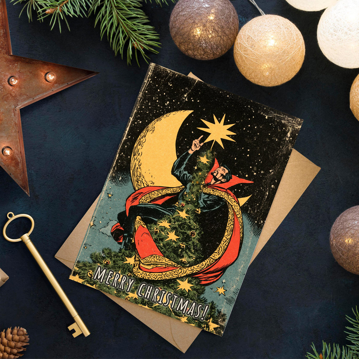 Doctor Strange Christmas Card, Marvel Superhero Xmas Card, Doctor Strange Holiday Card, Comic Book Christmas, Marvel Fan Gift,