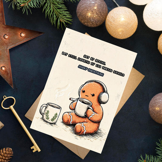 Funny Gingerbread Man Christmas Card | Humorous Holiday Pun Greeting