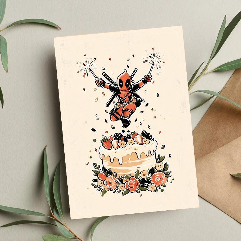 Deadpool Birthday Card • Avengers Birthday Card • Spiderman Card  • Greeting Card • Birthday Card • Funny Birthday card
