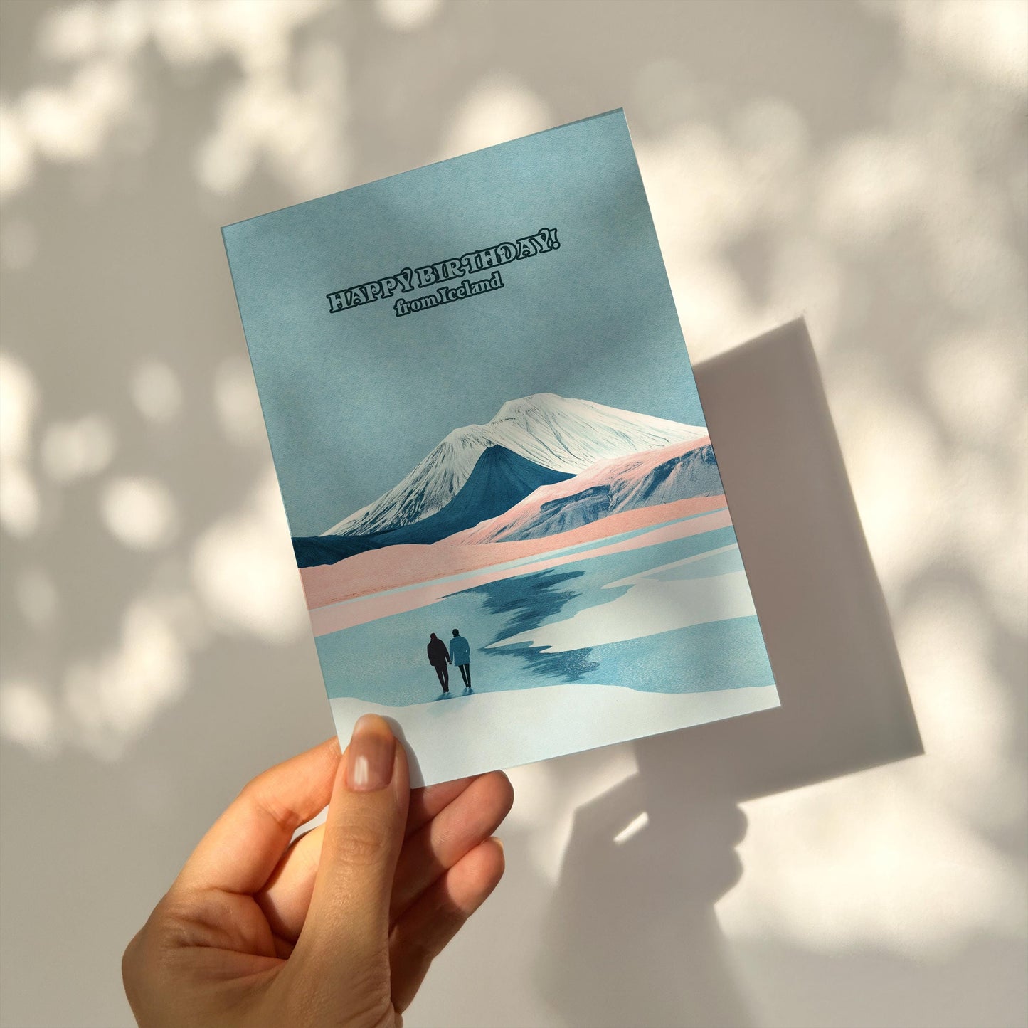 Iceland Birthday Card: Puffin & Northern Lights - Travel Greeting Card