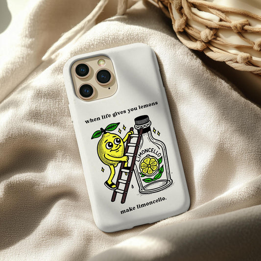 Limoncello Phone Case | Cute Lemon Climbing Ladder Design | Funny Quote Phone Cover | iPhone, Samsung & Google Pixel Case | Fruit Lover Gift