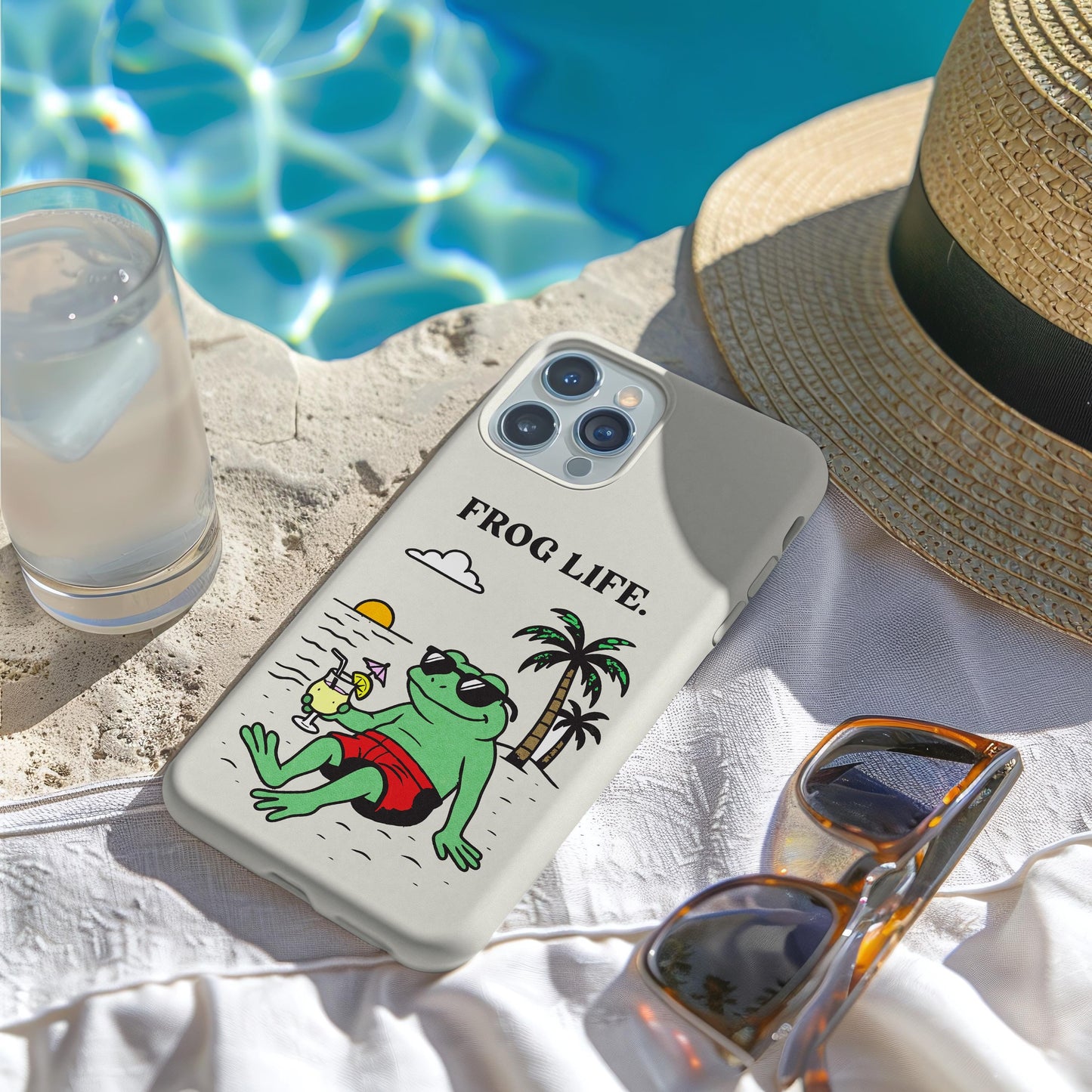 Funny Frog Beach Phone Case: Summer Vibe iPhone & Android Cover