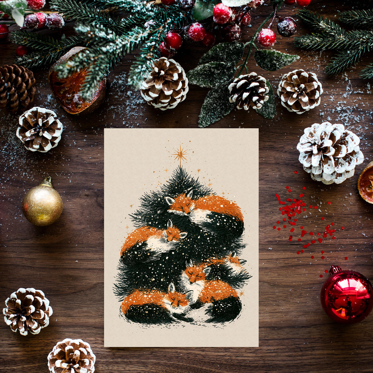 Fox Christmas Card, Woodland Christmas Card, Christmas Fox Greeting, Cute Winter Card, Fox Lover Gift, Cozy Christmas Card, Nature Gift