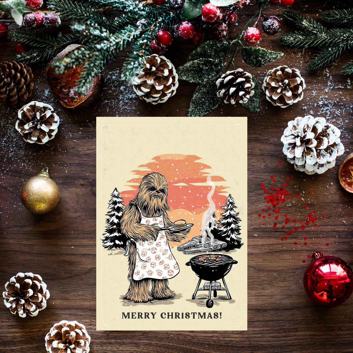 Chewbacca Christmas Card | Funny Star Wars Holiday Greeting