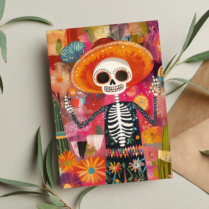 Mexico Fiesta Birthday Card: Colorful Travel Greeting Card