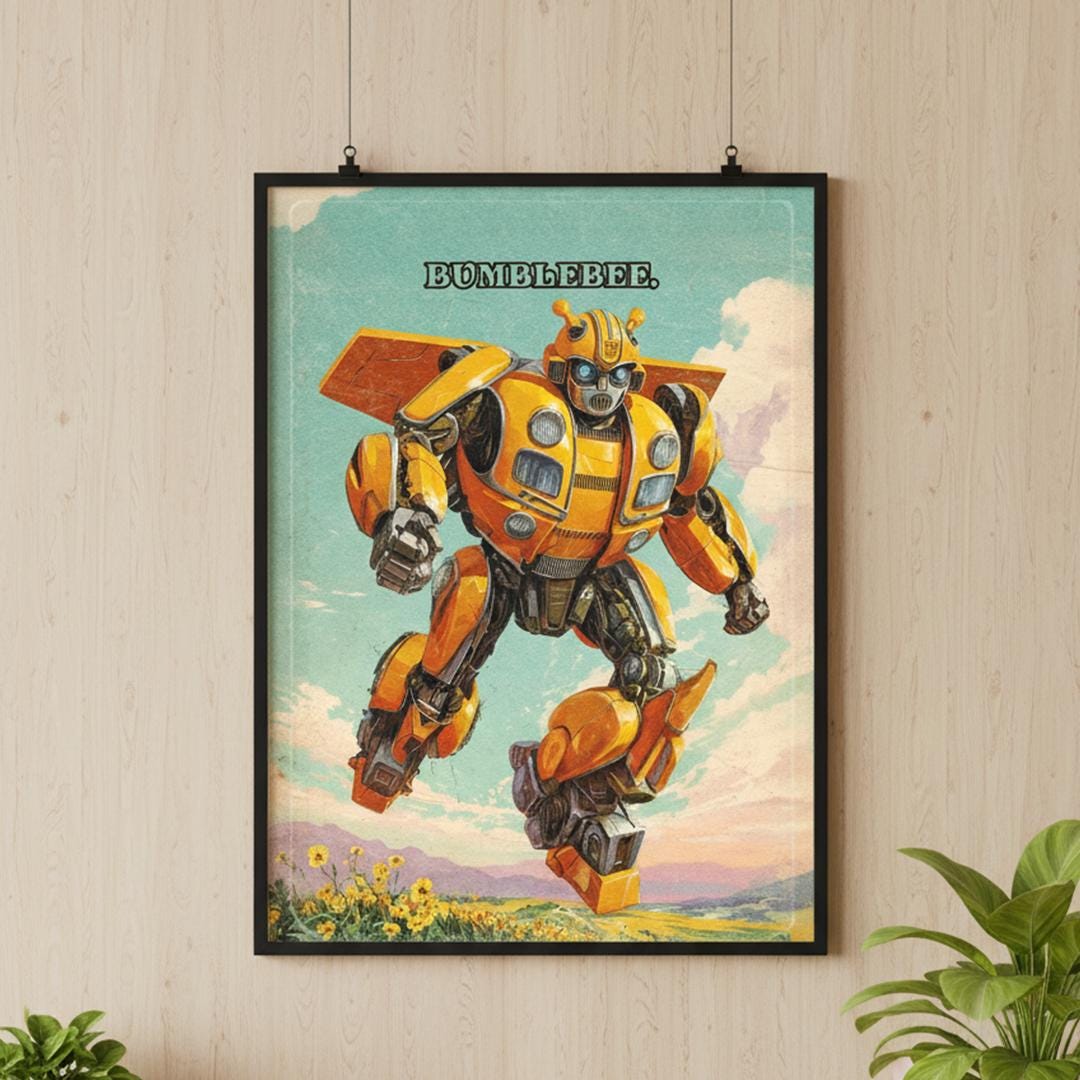 Transformer Movie Poster: Bumblebee Poster, Sci-Fi Saga Art
