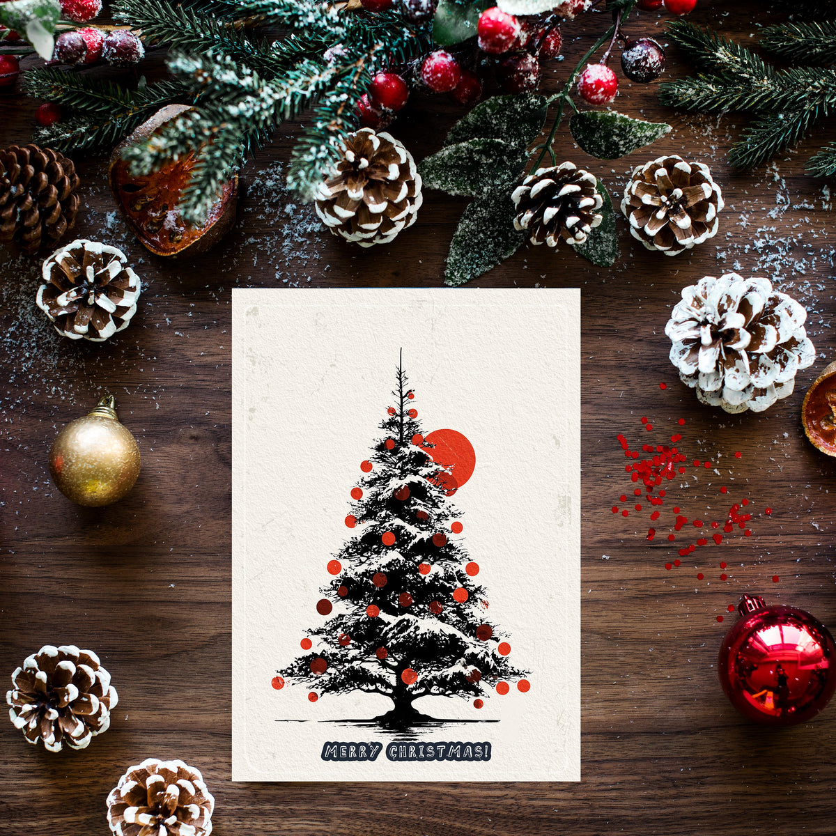 Japan Christmas Tree Card | Japanese Holiday Greeting
