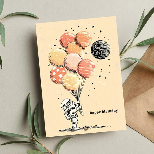 Funny Stormtrooper Birthday Card: Star Wars Galactic Empire Art