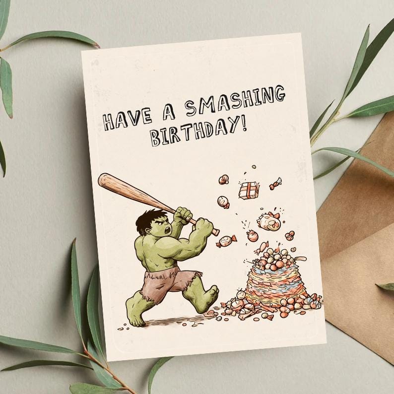 Hulk Birthday Card • Avengers Birthday Card • Hulk Card • Funny Birthday Card • Birthday cards • Bruce Banner Birthday Card