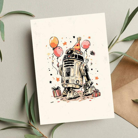 R2-D2 Birthday Card: Funny Star Wars Droid Card