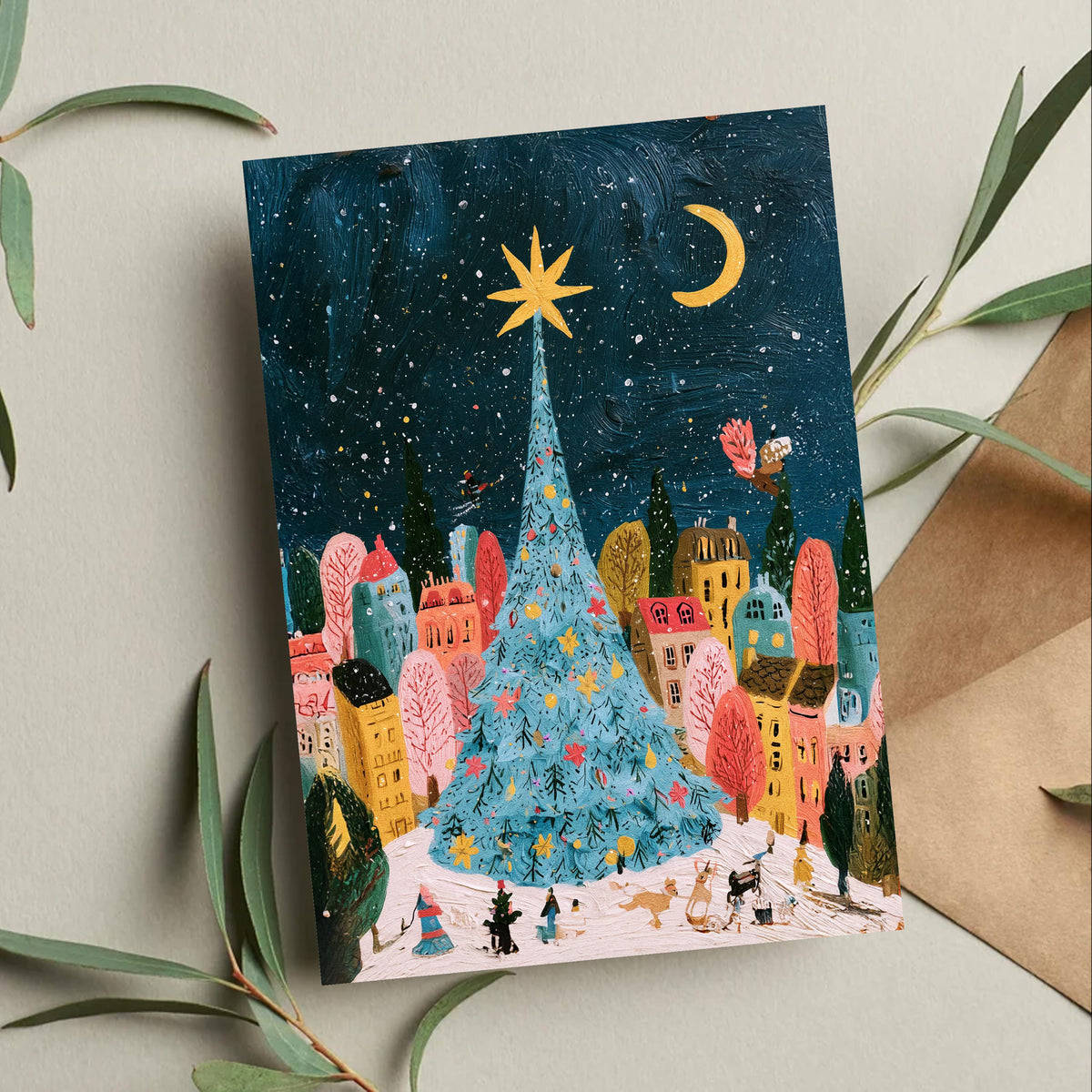 Paris Christmas Card, Christmas in Paris, Paris Winter Art, Eiffel Tower Christmas Card, Parisian Holiday Card, French Christmas Gift