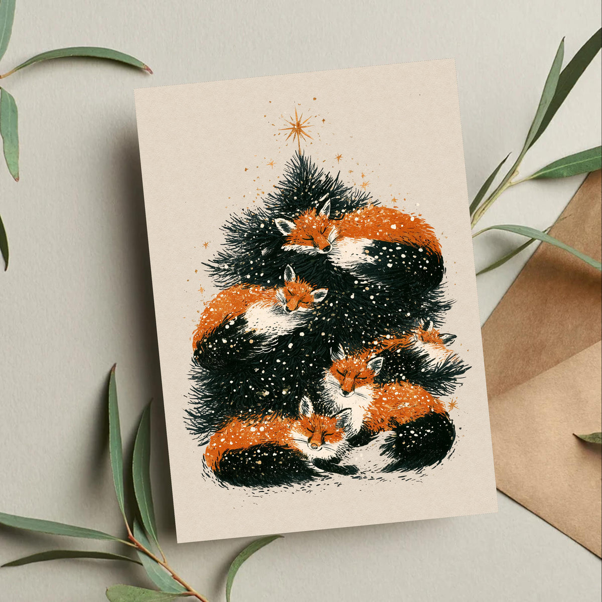 Fox Christmas Card, Woodland Christmas Card, Christmas Fox Greeting, Cute Winter Card, Fox Lover Gift, Cozy Christmas Card, Nature Gift