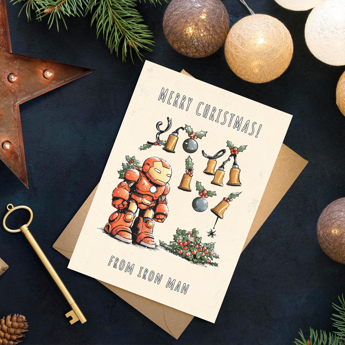 Funny Iron Man Christmas Card • Marvel Avengers Holiday Gift