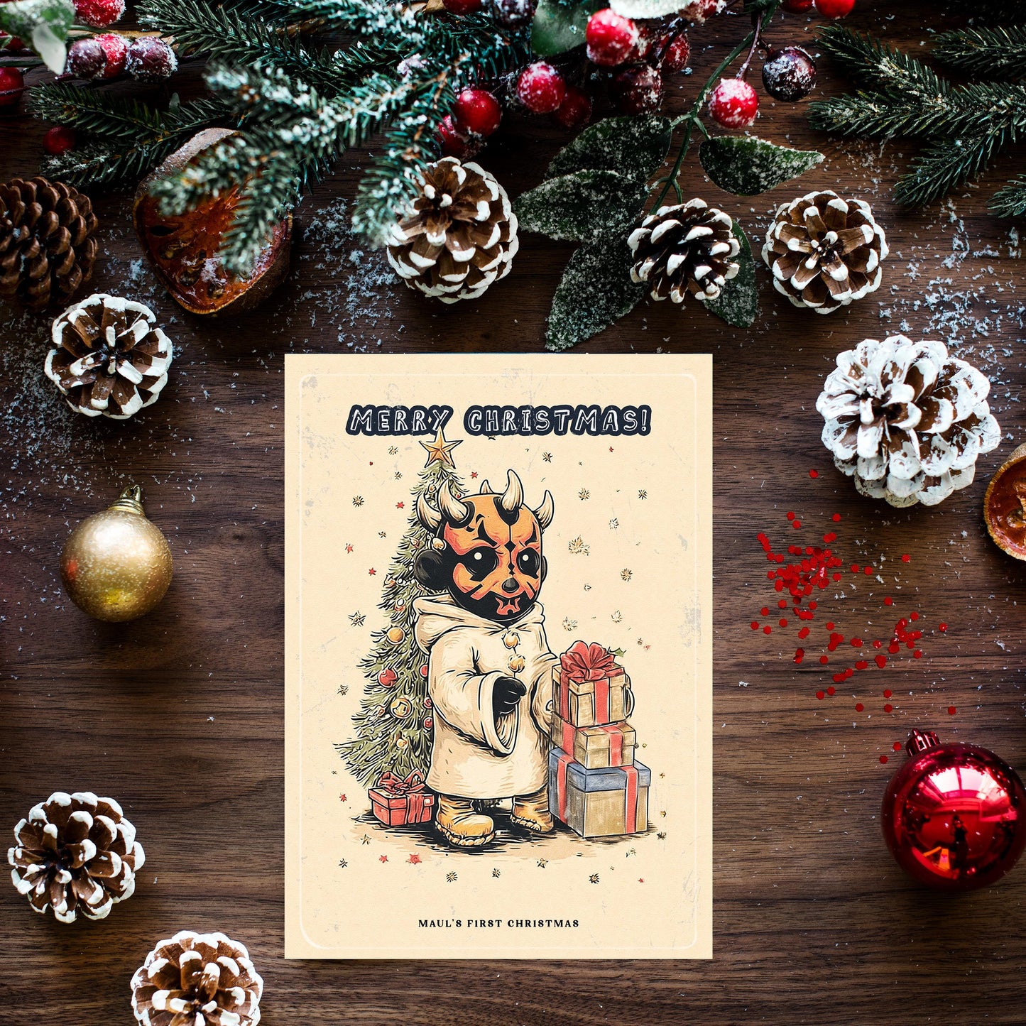 Darth Maul Christmas Card • Funny Star Wars Holiday Card