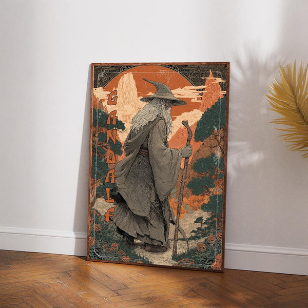 Japanese Gandalf Art Print: Lord of the Rings Inspired Poster