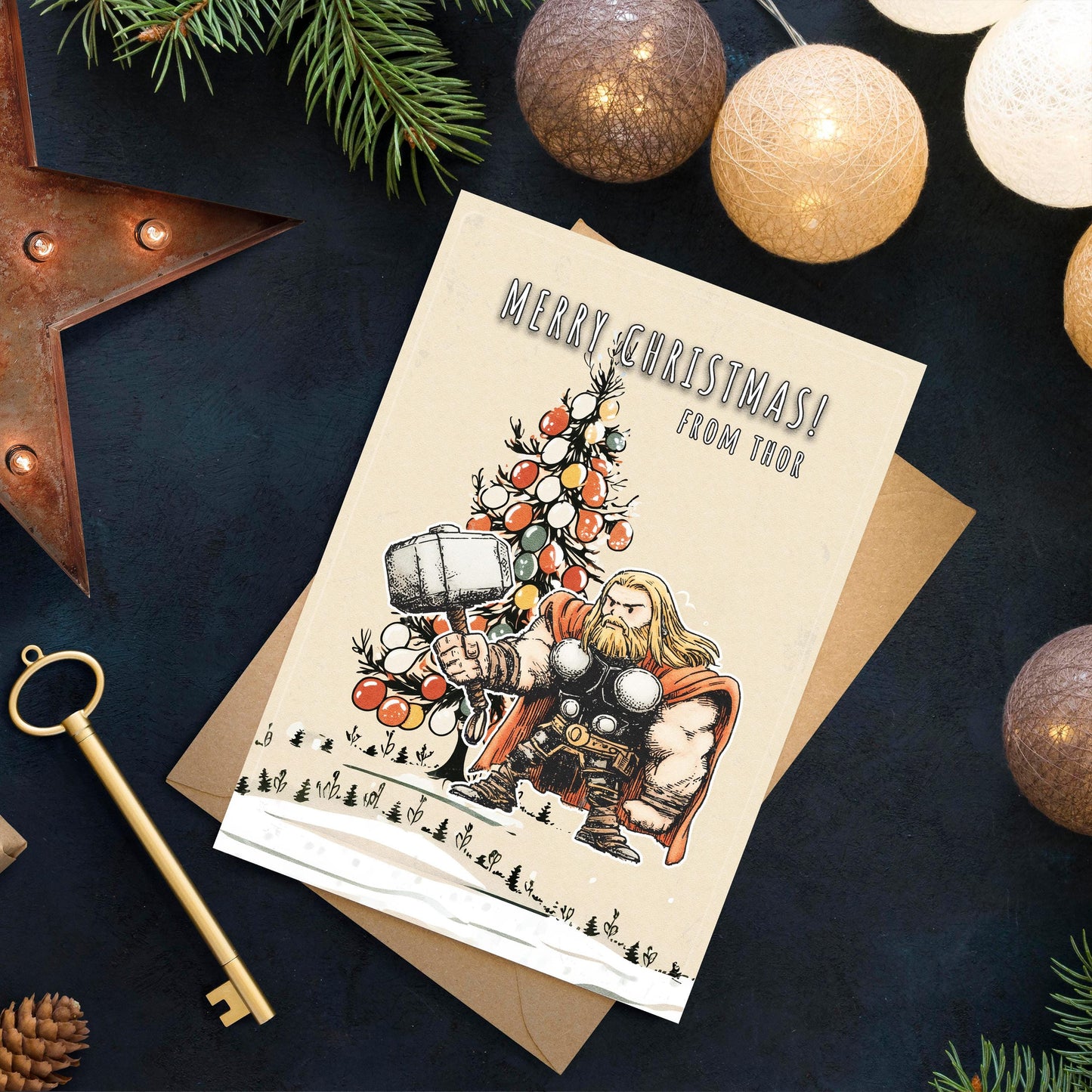 Funny Thor Christmas Card • Avengers Holiday Greeting