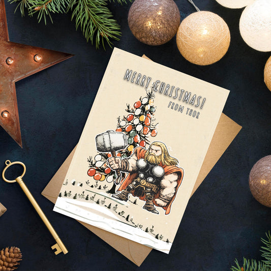 Funny Thor Christmas Card • Avengers Holiday Greeting