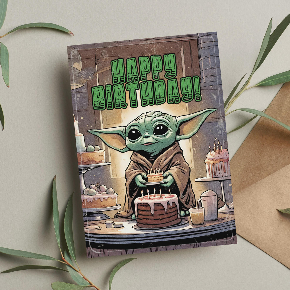 Grogu Birthday Card • Funny Star Wars Gift (A5)