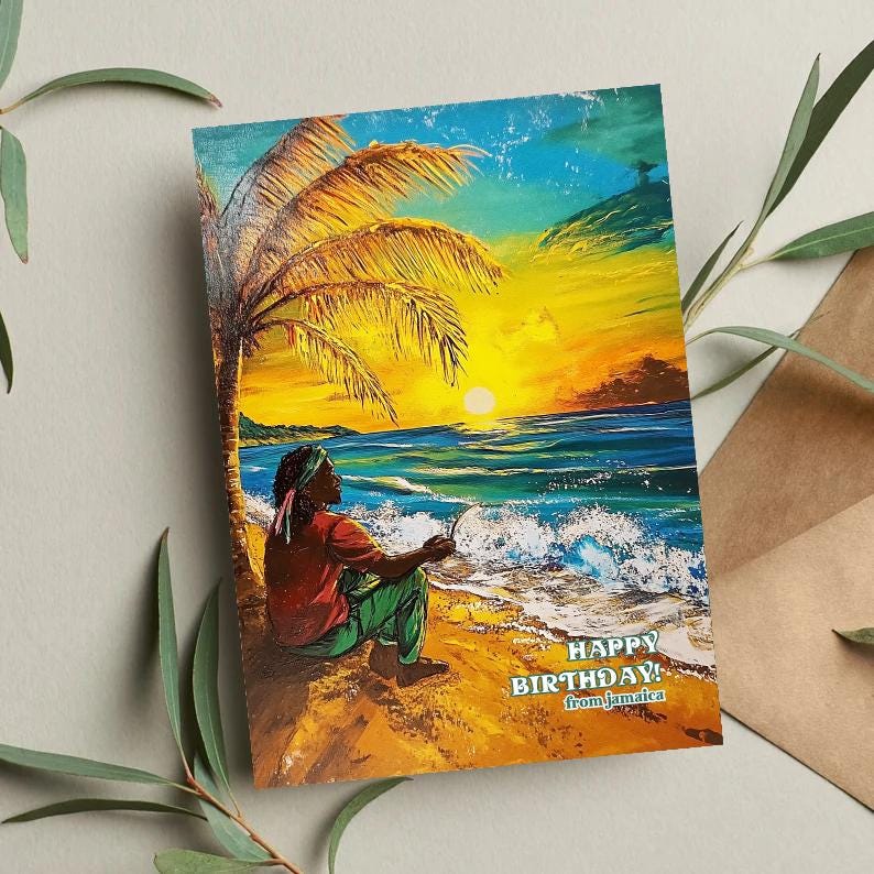 Jamaica Birthday Card: Tropical Island Vibes, Caribbean Greeting
