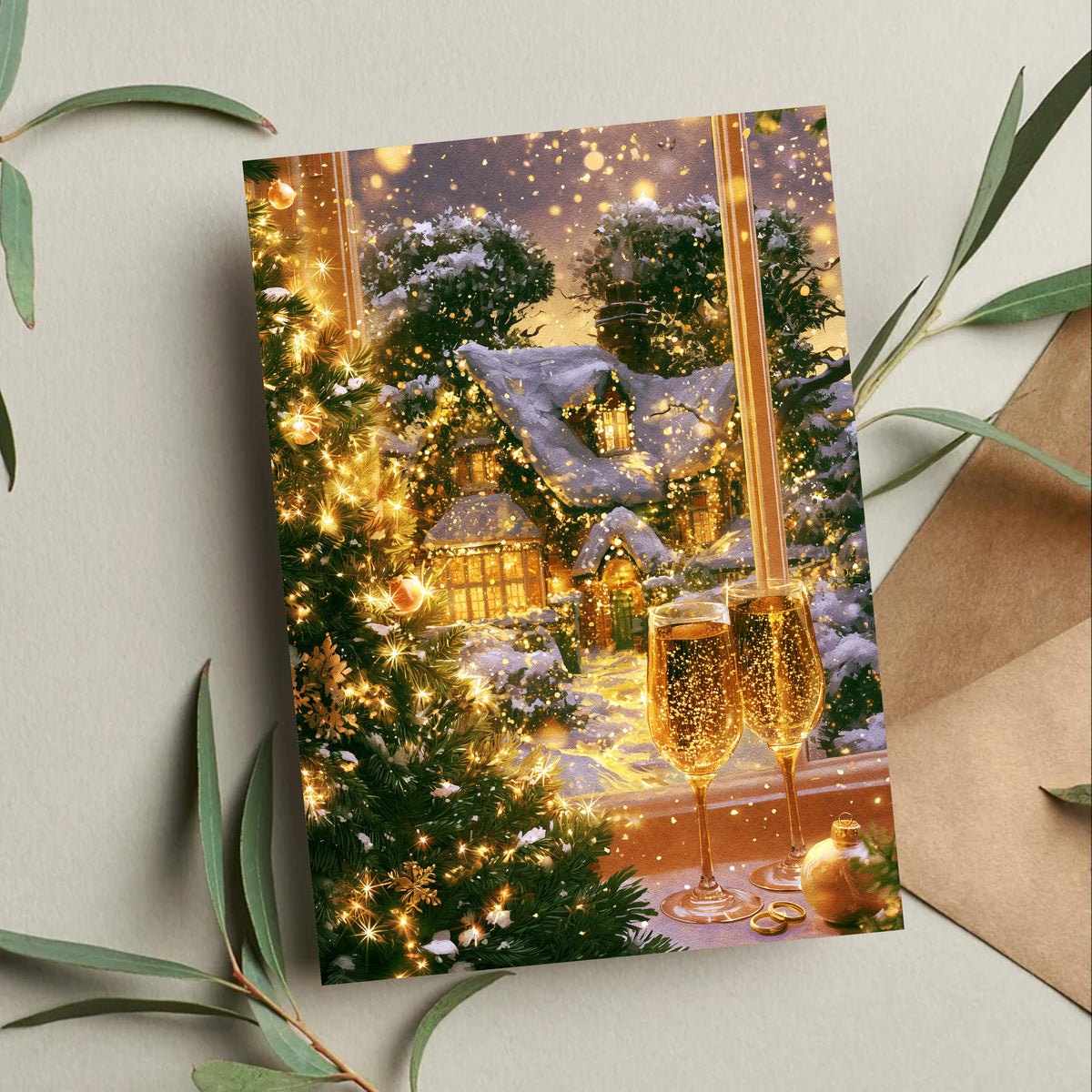 Christmas Couple Card, Romantic Christmas Card, Christmas Love Card, Cozy Winter Greeting, Anniversary Christmas Gift, Holiday Card