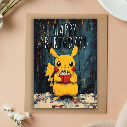Pikachu Birthday Card, Pokemon Birthday Card, Greeting Card, Birthday Card, Pikachu Card, Pikachu Birthday